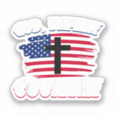 God Familie Land Amerikaanse Vlag Kruis Christelij Sticker (Voorkant)