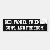 God, familie, land bumpersticker (Voorkant)