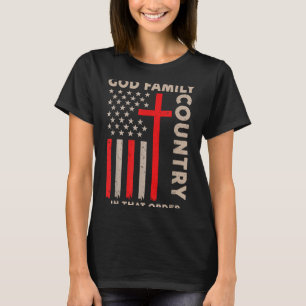 God Familie Land Die Orde Amerikaans Christelijk P T-shirt