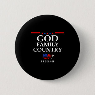God Familie Land Ons Vlag Christelijke Spreuk Dom  Ronde Button 5,7 Cm