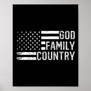 God Familie Land - Patriottische Christelijke VS V Poster