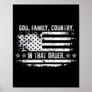 God Familie Land Patriottische Trouw Trots Amerika Poster
