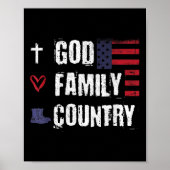 God Familie Land Patriottische Veteraan Soldaat Ge Poster (Voorkant)