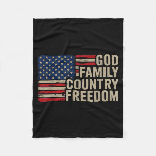 God Familie Land Vrijheid Patriottisch Christelijk Fleece Deken