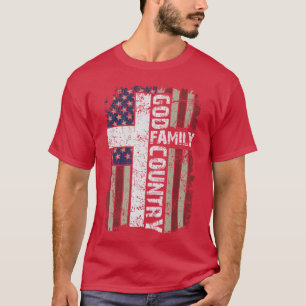 God Familie Land Vrijheid Patriottische Countrymuz T-shirt