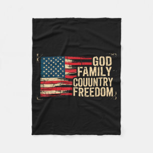 God Familie Land Vrijheid Verenigde Staten Vlag Fleece Deken