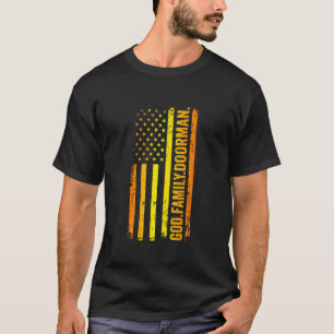 God Familie Portier VS Amerikaanse Vlag Vaderdag D T-shirt