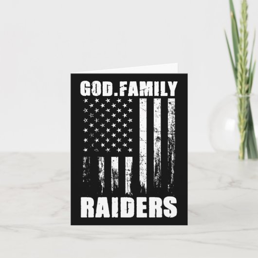God. Familie. Raiders. Amerikaanse vlag Kaart (Voorkant)