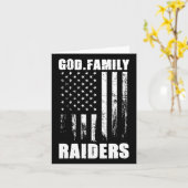 God. Familie. Raiders. Amerikaanse vlag Kaart (Gele Bloem)