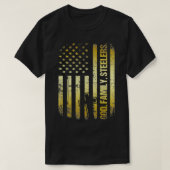 God Familie Steeler Us Vlag Vaderdag Pap Funny T-shirt (Design voorkant)
