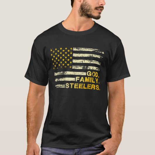 God. Familie. Steelers. T-shirt (Voorkant)