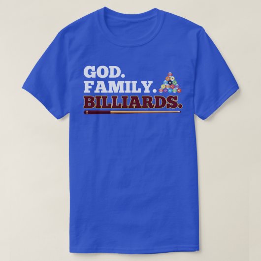 God Family Billiards het Ontwerp van de Pool Playe T-shirt (Design voorkant)