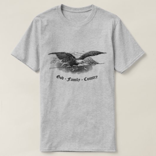 God Family Country America Eagle American T-shirt (Design voorkant)