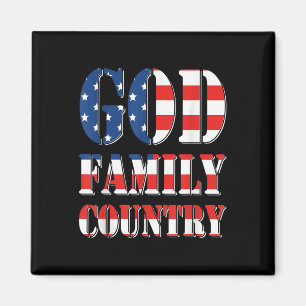 God Family Country America US Flag Proud Memorial Magneet