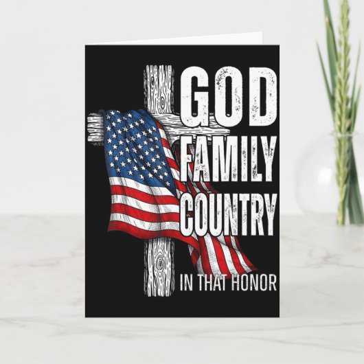 God Family Country American Flag Christian Patriot Kaart (Voorkant)