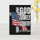 God Family Country American Flag Christian Patriot Kaart (Gele Bloem)