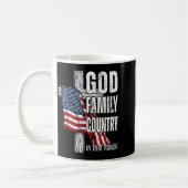 God Family Country American Flag Christian Patriot Koffiemok (Links)