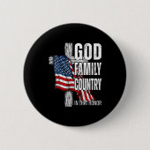 God Family Country American Flag Christian Patriot Ronde Button 5,7 Cm (Voorkant)
