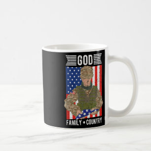 God Family Country Amerikaanse Vlag Soldaat Memori Koffiemok