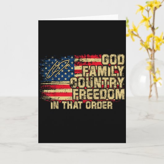 God Family Country Dom In That Order For Suprters Kaart (Gele Bloem)