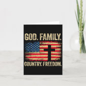 God Family Country Dom Usa Flag Cross  Kaart (Voorkant)