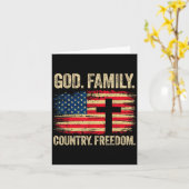 God Family Country Dom Usa Flag Cross  Kaart (Gele Bloem)