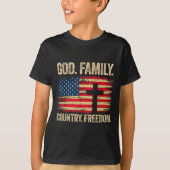 God Family Country Dom Usa Flag Cross  T-shirt (Voorkant)