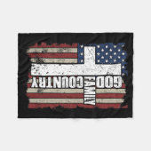 God Family Country  Fleece Deken (Voorkant (Horizontaal))