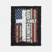 God Family Country  Fleece Deken (Voorkant)