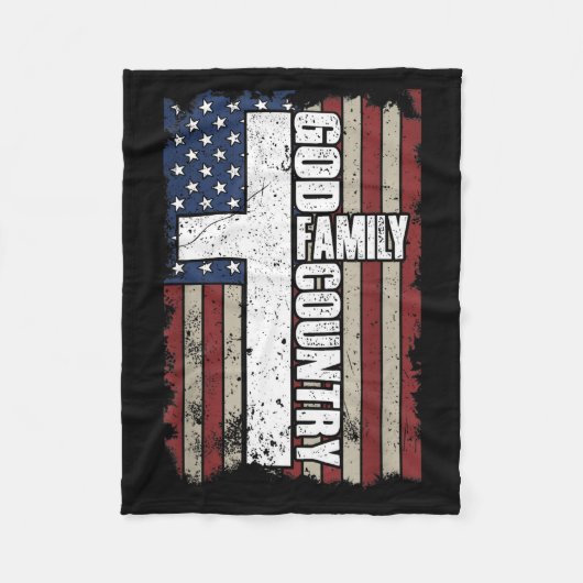 God Family Country  Fleece Deken (Voorkant)