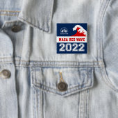 God Family Country Freedom 2022 MAGA Red Wave Vierkante Button 5,1 Cm (In situ)