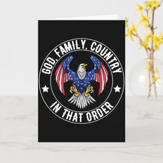 God Family Country In That Order Christian Patriot Kaart (Gele Bloem)