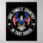 God Family Country In That Order Christian Patriot Poster (Voorkant)