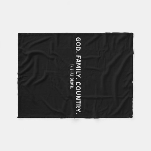 God Family Country In That Order  Fleece Deken (Voorkant (Horizontaal))