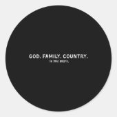 God Family Country In That Order  Ronde Sticker (Voorkant)
