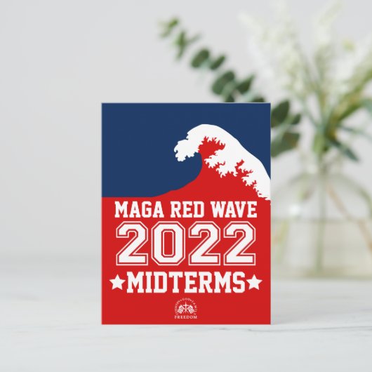 God Family Country MAGA Red Wave 2022 Midterms Briefkaart (Staand voorkant)