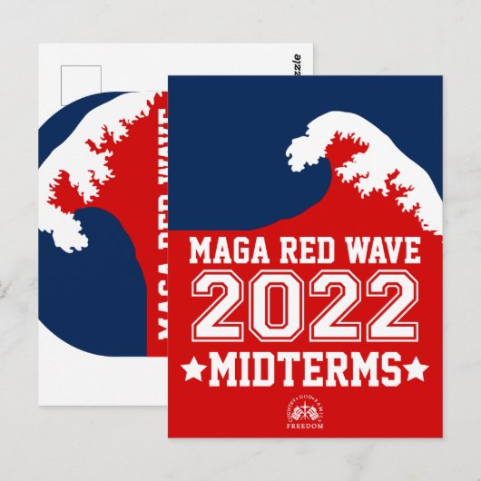God Family Country MAGA Red Wave 2022 Midterms Briefkaart (Voorkant / Achterkant)