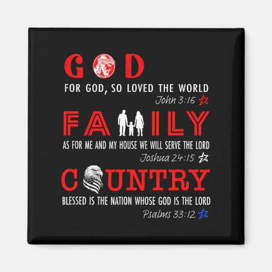 God Family Country  Magneet (Voorkant)