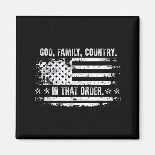 God Family Country Patriotic Faith Pride Usa For S Magneet (Voorkant)