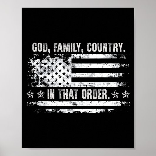 God Family Country Patriotic Faith Pride Usa For S Poster (Voorkant)