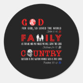 God Family Country  Ronde Sticker (Voorkant)