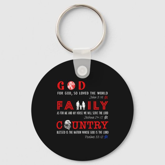 God Family Country  Sleutelhanger (Voorkant)