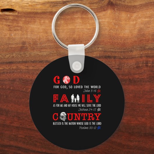 God Family Country Sleutelhanger (Voorkant)