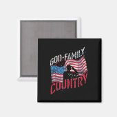 God Family Country Soldier Amerikaanse vlag Amerik Magneet (Voorkant / Achterkant)