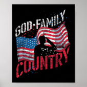 God Family Country Soldier Amerikaanse vlag Amerik Poster (Voorkant)