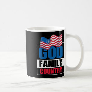 God Family Country Soldier Patriot US Flag Memoria Koffiemok
