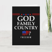 God Family Country Us Flag Christian Saying Dom Je Kaart (Voorkant)