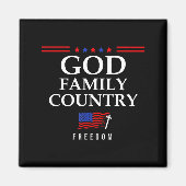 God Family Country Us Flag Christian Saying Dom Je Magneet (Voorkant)