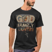 God Family Land US Vlag Patriotic Christelijk T-shirt (Voorkant)