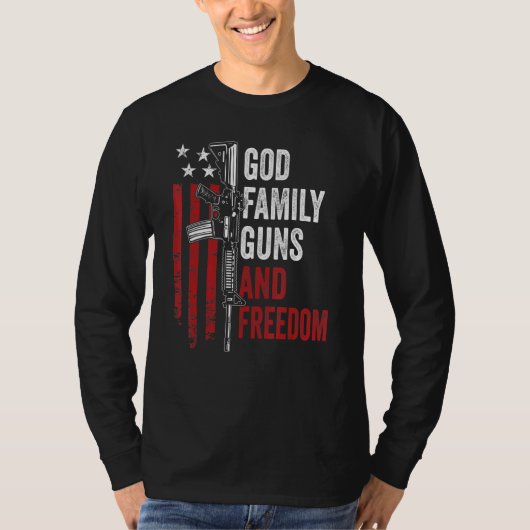 God Family Pistolen Freedom AR15 Pro Pistool Ameri T-shirt (Voorkant)